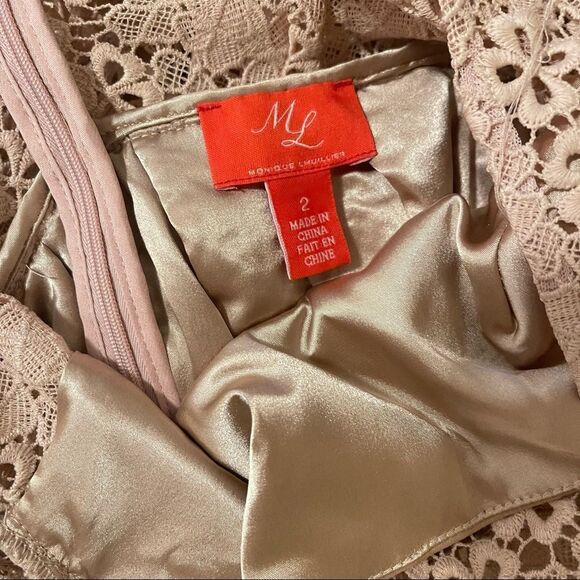 Monique Lhuillier Lace Mini Dress Blush Pink 2 NWT - Picture 6 of 7
